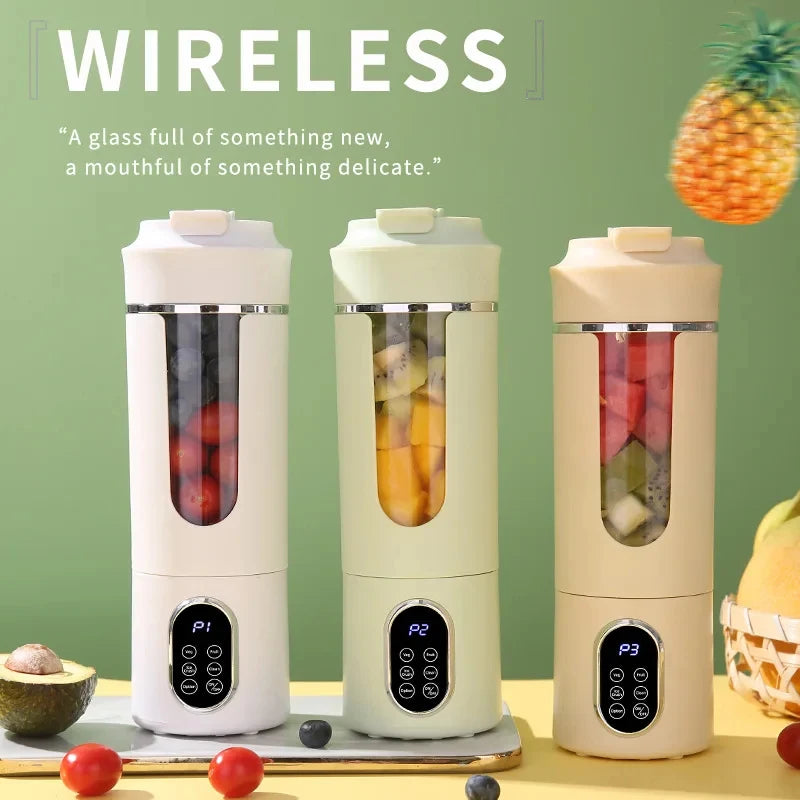Mixeur portable sans fil, petit presse-agrumes rechargeable, mini mélangeur personnel pour smoothies et milkshakes, avec fonction de nettoyage automatique, en déplacement et facile à utiliser