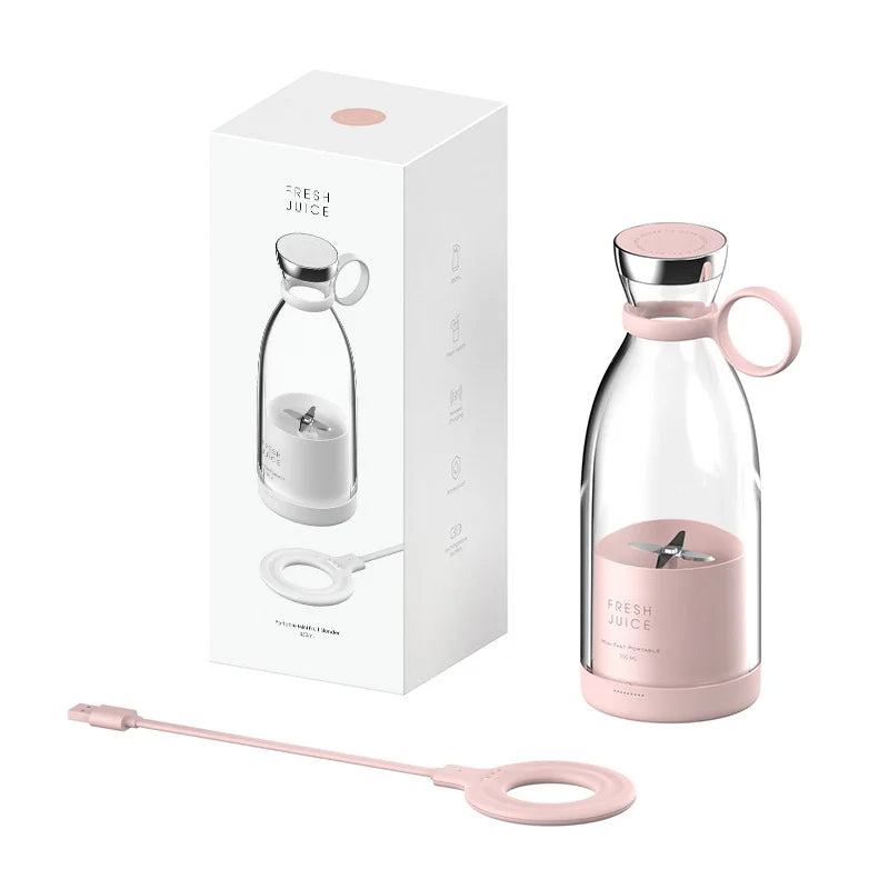Mélangeur portable, mixeur portable tendance pour milkshakes et smoothies 335,5 g, mini bouteille mélangeur de jus de fruits frais magnétique USB à charge rapide, à emporter pour les voyages, l'extérieur, la gym, le bureau, les voitures, cadeau - PK