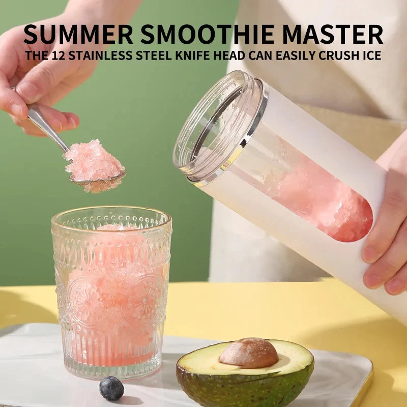 Mixeur portable sans fil, petit presse-agrumes rechargeable, mini mélangeur personnel pour smoothies et milkshakes, avec fonction de nettoyage automatique, en déplacement et facile à utiliser