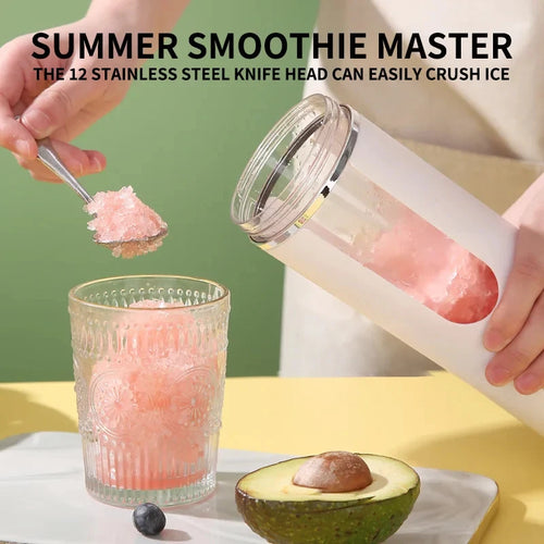Mixeur portable sans fil, petit presse-agrumes rechargeable, mini mélangeur personnel pour smoothies et milkshakes, avec fonction de nettoyage automatique, en déplacement et facile à utiliser