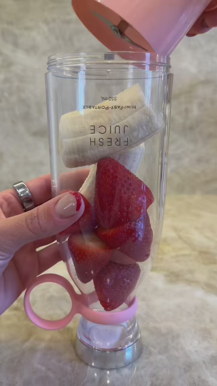 Mélangeur portable, mixeur portable tendance pour milkshakes et smoothies 335,5 g, mini bouteille mélangeur de jus de fruits frais magnétique USB à charge rapide, à emporter pour les voyages, l'extérieur, la gym, le bureau, les voitures, cadeau - PK